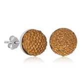 Boucles d'oreilles pour femme serties de cristaux argentés
